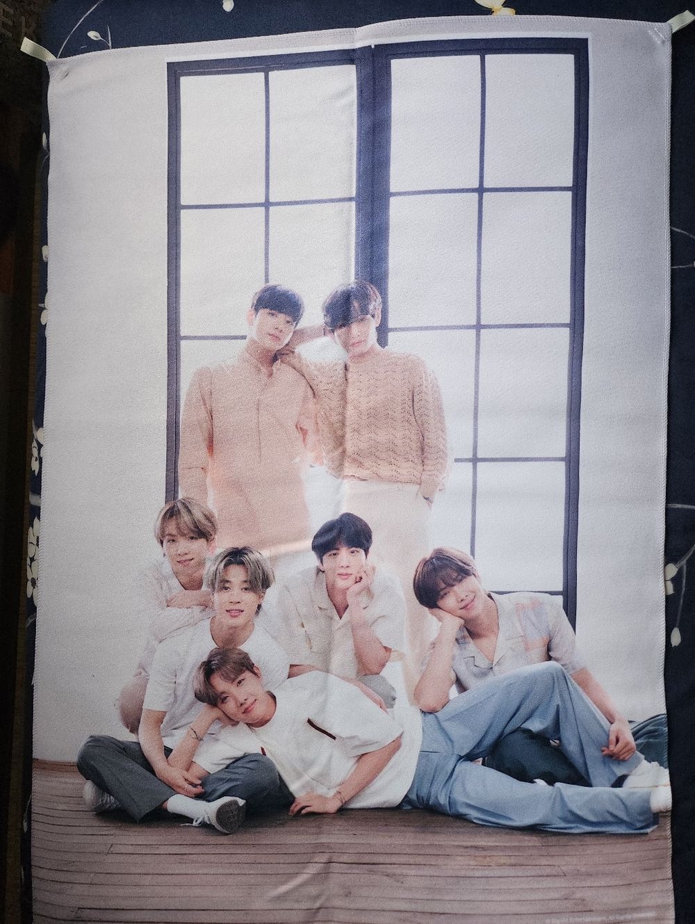 BTS Group Cloth Poster - Soft Neutral Tones